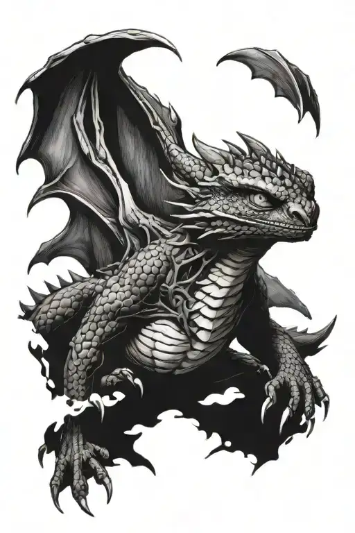 Toothless from Dragon's Rise to Mountain tattoo design idea