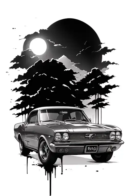 a tatto that describe my passion for cars and the determination of not giving up  tattoo design idea