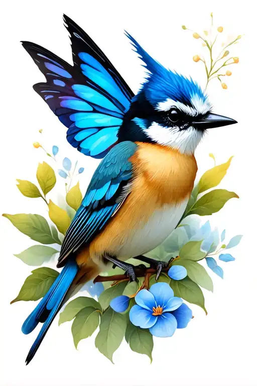 splendid fairy wren bird tattoo design idea