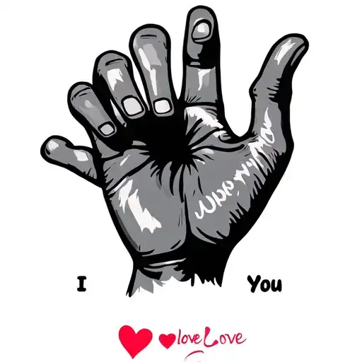 Sign Language I Love You tattoo design idea