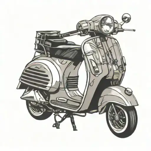 Vespa MOD scooter front view tattoo design idea