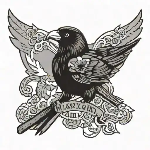 Maryland state flag crow oriole natty Bo 410 raven charm city tattoo design idea