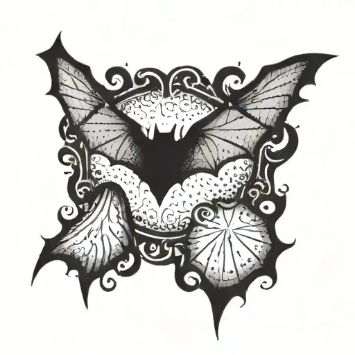 dark bat wings tattoo for hand tattoo design idea
