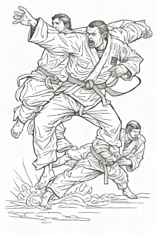 Judo and army  tattoo design idea
