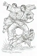 Judo and army  tattoo design idea