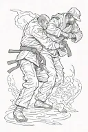 Judo and army  tattoo design idea