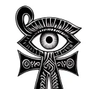 Ankh Symbol with eye names Jasmine Prajapati ancient Nepalese roman numerals 8 16 tattoo design idea