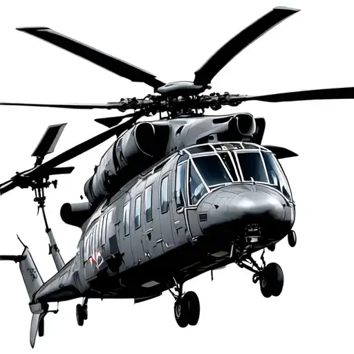 uh 60 blackhawk helicopter tattoo design idea