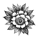 ornamental botanical tattoo design idea