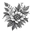 ornamental botanical tattoo design idea