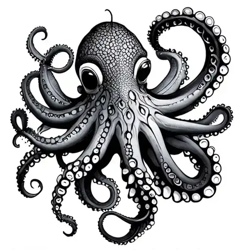 lace octopus wrapping its tentacles tattoo design idea