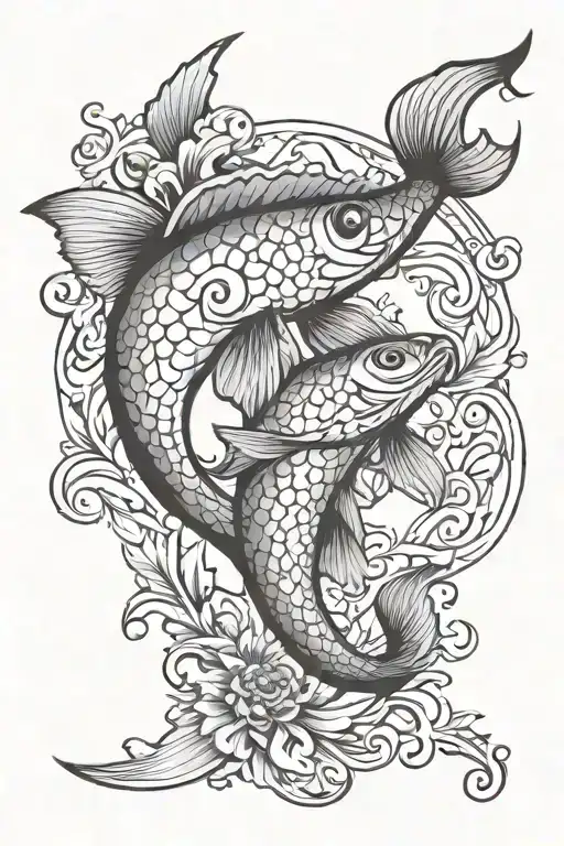 Pisces with the letter S on my cousin tattoo design idea