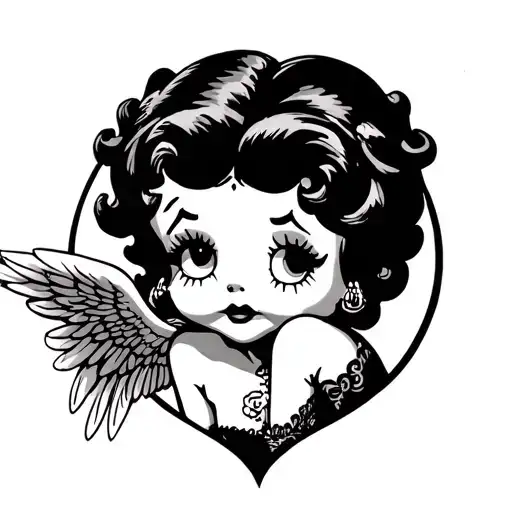 Angel Betty Boop tattoo design idea