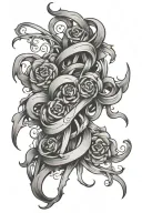 script font intertwined tattoo design idea