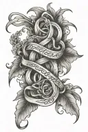 script font intertwined tattoo design idea