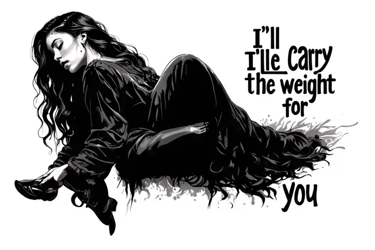  " I'll carry thе weight for you "  with Maggie Lindemann reference tattoo design idea