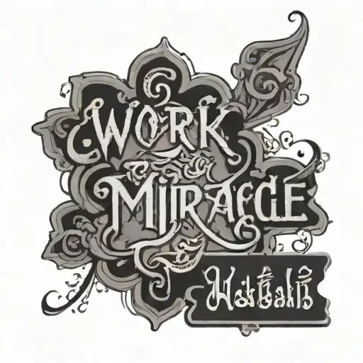 A tattoo with the phrase "Work a miracle, my patience" written in Iranian Nastaliq font. tattoo design idea