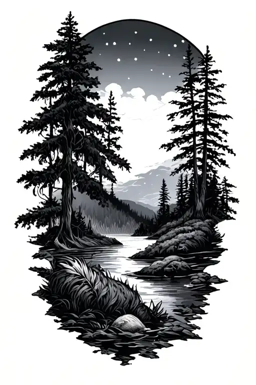outdoors tattoo design idea