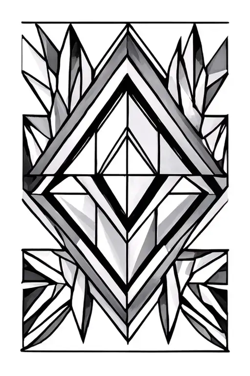 Base: A repeating geometric pattern, such as diamonds or triangles.Elements:Diamonds or triangles filled with differen tattoo design idea