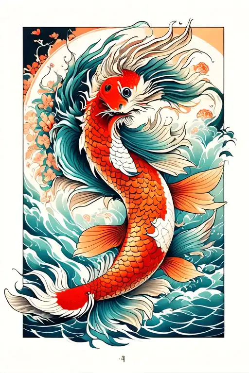  i want koi fish and dragon  . This tattoo design so important to me. To me win first tattoo design idea