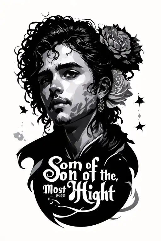 Son of Her. Son of Him. Son of the Most High words  tattoo design idea