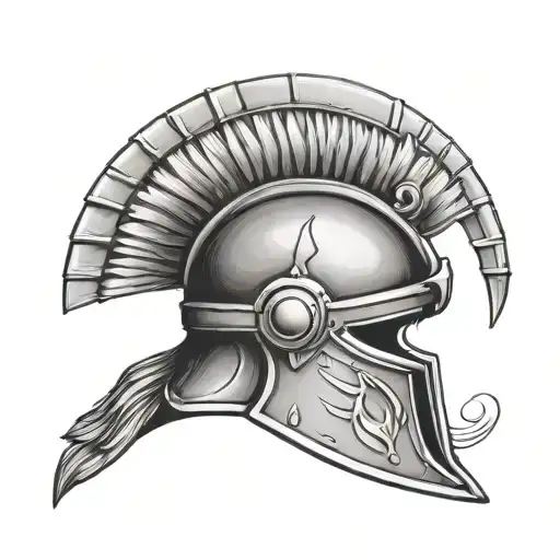 A centurion's helmet tattoo design idea