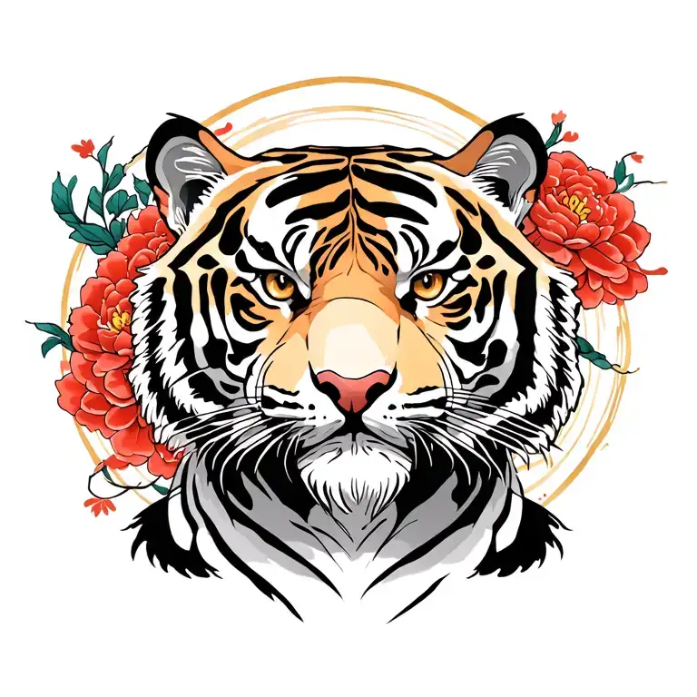 Yoroi Halo and Bengal Tiger tattoo design idea