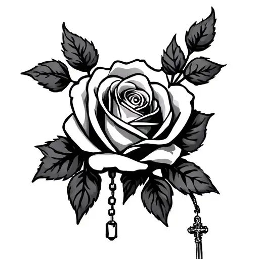 Rose Rosary tattoo design idea