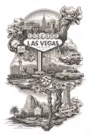 Las Vegas, Yosemite, Los Angeles tattoo design idea