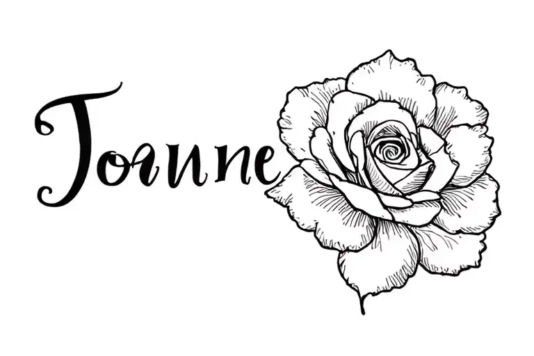"Joanne " "Joanne " name written tattoo design idea