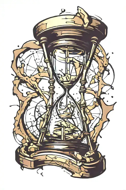Broken hourglass tattoo design idea