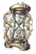 Broken hourglass tattoo design idea