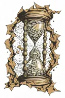 Broken hourglass tattoo design idea