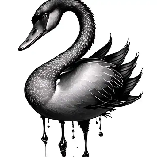 Black Swan tattoo design idea