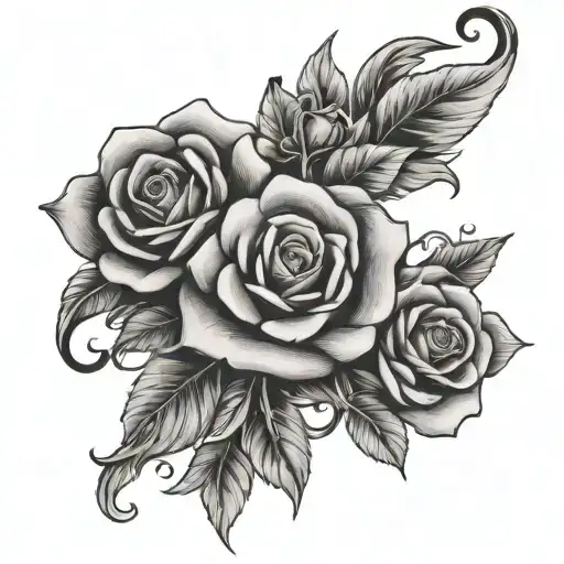 Cross w rose intertwined tattoo design idea