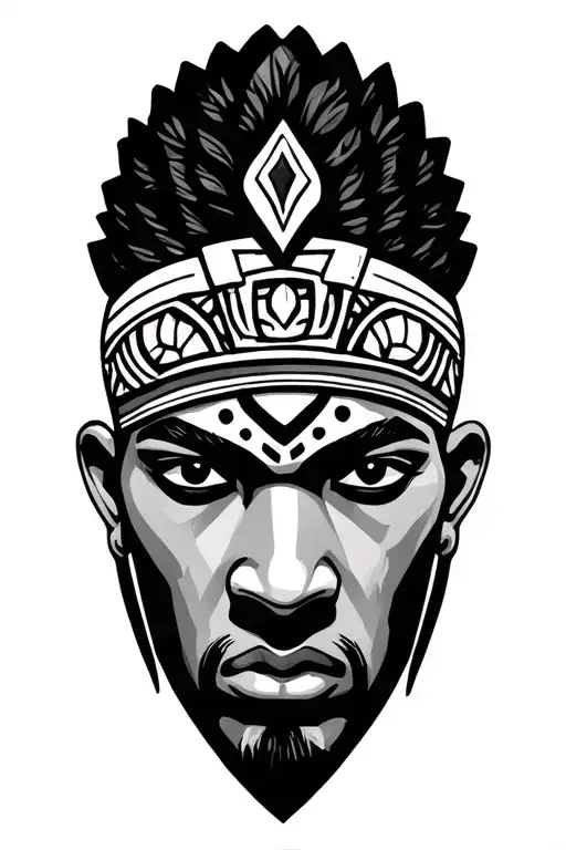 African warrior symbols tattoo design idea