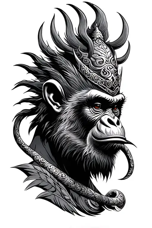 monkey king tattoo design idea