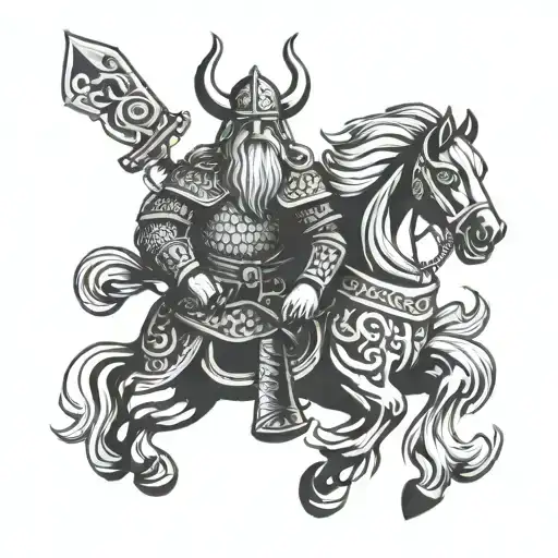 neo trad Odin Viking tattoo design tattoo design idea