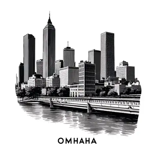 omaha Nebraska city skyline tattoo design idea