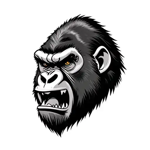 Angry Gorilla Face Tattoo Design Inspired tattoo design idea