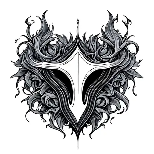 vulva symbol traditional ornamental tattoo design idea