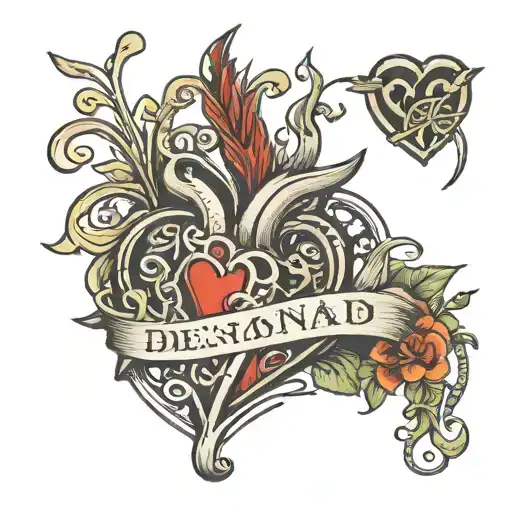 name desmond hearts connected line tattoo tattoo design idea