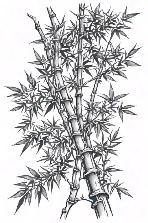 Chinese bamboo tree branch tattoo design idea