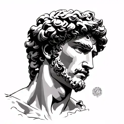 Adonis Greek god tattoo design idea
