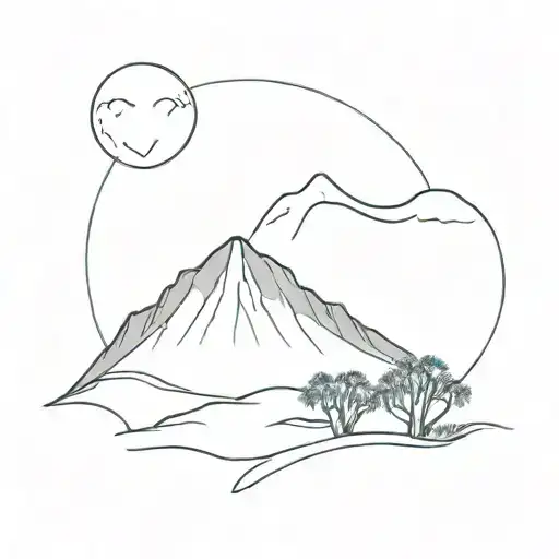 Really minimalistic drawing of mount  Kilimanjaro. With a heart on the side representing my grandmother. As well as the  tattoo design idea