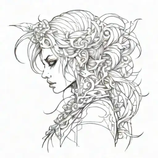 feminine rage tattoo design idea