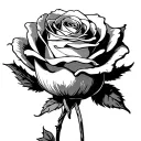 upside down rose with a string attach and the string turns into words that says always and forever  tattoo design idea
