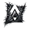 open delta triangle with fractals tattoo design idea