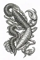 Black and white crayfish in the form of the yin-yang symbol. tattoo design idea