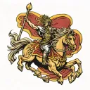 Alexander the great with flag of north macedonia tattoo design idea